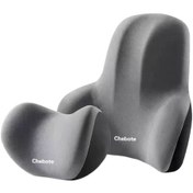 Resim Yeiuyi7 Araba Koltuğu İçin Kafalık Ve Bel Yastığı Hafıza Pamuk Seti Gri 