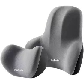 Resim Yeiuyi7 Araba Koltuğu İçin Kafalık Ve Bel Yastığı Hafıza Pamuk Seti Gri 