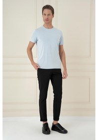 Resim Efor Comfort Fit Bisiklet Yaka Modal Kısa Kol Casual Mavi Tişört Ts 895 Mavi 
