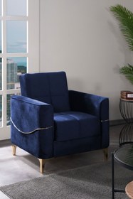 Resim Kilim Mobilya Vogel Yüksek Ayaklı Berjer Lacivert 