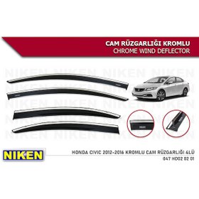 Resim Honda Civic 2012 2013 2014 2015 2016 Kromlu Cam Rüzgarlığı Niken 