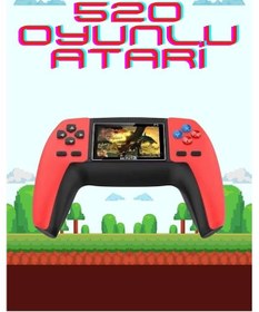 Resim 520 Retro Oyunlu El Konsolu Atari Oyun Konsolu Taşınabilir 