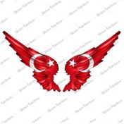Resim Kanatlı Türk Bayrağı Sticker 00002 