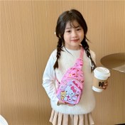 Resim 1pc Sanrio Hello Kitty & Friends Nylon Crossbody Bags - Cute Cartoon Design, Zipper Closure, Machine Washable, Lining, Animal Print Pattern, Pink, Purple, Beige, White Colors, Wristlet Accessory, Hand Wash Or Professional Dry Clean Operation Instruction, No Edge Paint 