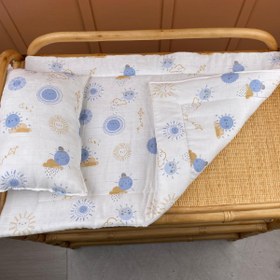 Resim İndirimli Ürün - Alt Açma Matı ve Yastık - Mavi Güneş 