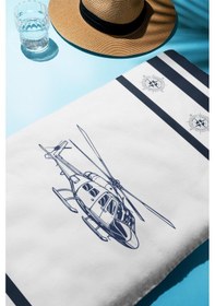 Resim Dijital Baskı Plaj Deniz Havlusu Helikopter Desenli Peştamal Hvl0227 Renkli 