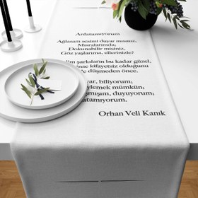 Resim Anlatamıyorum - Şiir Runner Örtü - 50 cm x 175 cm 