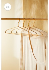 Resim Ocean Home Textile 4'lü Altın Renk Metal Giysi Askısı 21.5 X 42 X 1 Cm Altın 