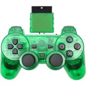 Resim Yeşil-şeffaf Renk Sony Ps2 Kablosuz Denetleyici Gamepad Playstation 2 İçin 2.4g Titreşim Joystick Konsolu Ps2 Aksesuarları 