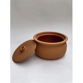 Resim Topsan Doğal Toprak Güveç Tencere Orta Boy- Şeffaf Sırlı 