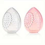 Resim Şeffaf Makyaj Fırça Tutucu - Taşınabilir Seyahat Kılıfı, Sünger Puf ve Pudra Fırça Depolama için Nefes Delikleri, Kompakt Kozmetik Organizatörü, Makyaj Fırçaları ve Süngerler için Şık Tasarım, Dayanıklı Yapı 