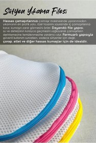 Resim 3'lü Fermuarlı Sütyen Yıkama Filesi - Renkli Fermuarlı İç Çamaşırı Yıkama Aparatı Açık Beyaz 