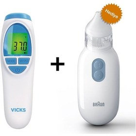 Resim Vicks VNT200 Temassız Ateş Ölçer + Braun BNA100 Burun Aspiratörü 
