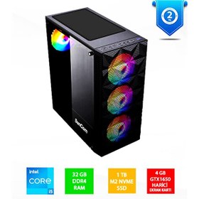 Resim Gaming SG1-128 Intel Core i5-10400F 32 GB RAM 1 TB SSD GTX1650 FreeDOS Masaüstü Oyun Bilgisayarı 