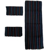 Resim Oto Koltuk Serme Kilim 3 Lü Takım Kırmızı & Mavi Çizgili 