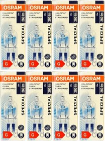Resim Osram Halopin Oven 25w 2700k Sarı Işık G9 Duylu Halojen Fırın Ampulü 8 Adet 