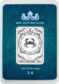 Resim Temmuz Ayı Doğumlarına Özel Yengeç Burcu Sembolü Hediyeye Özel 5 Gram 999 Ayar Gümüş Külçesi-523 