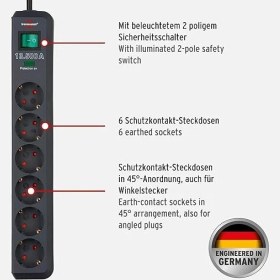 Resim Eco-Line Çoklu Priz, Yüksek Gerilim Korumalı, Gri, 1159700015 