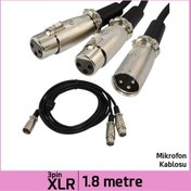 Resim Ti-Mesh 3 Pin Xlr M / 2 Xlr F Mic Av Ses Çevirici Kablo - 1,8M 