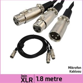 Resim Ti-Mesh 3 Pin Xlr M / 2 Xlr F Mic Av Ses Çevirici Kablo - 1,8M 