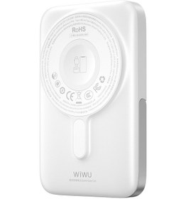 Resim Wiwu Wi-p077 Pionner Serisi Wireless Şarj Ve Pd 20w Hızlı Şarj Standlı Powerbank 15w 10000mah Beyaz Beyaz 