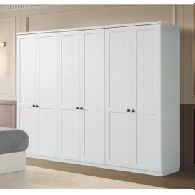 Resim Bianora Mdf Membran 6 Kapaklı Gardırop ve Yatak Odası Takımı - Baza Hariç 