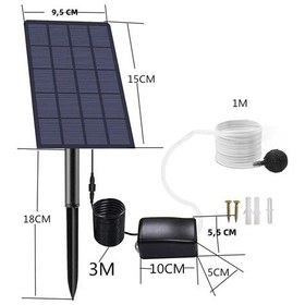 Resim 6v 2w Güneş Enerjili Su Pompası Su Oksijenatörü İle 0.8l/dk Hava Pompası 6v 2w, 