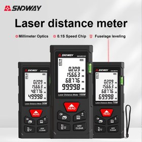 Resim SNDWAY Yüksek Hassasiyetli Lazer Mesafe Ölçer 0.4-1Mw Lazer Ölçme Bandı 50-100M Dijital Ölçme Aracı Çoklu Ölçme Fonksiyonları Endüstriyel Plastik Gövde Kırmızı Işın Lazer Ranagefinder Ev ve Endüstriyel Ölçüm için 