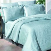 Resim Maxstyle Jakarlı Saten Anemone Mint Çift Kişilik Nevresim Takımı 
