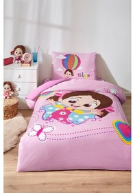 Resim Özdilek Niloya Kelebek Tek Kişilik Lisanslı Lastikli Çarşaf Çocuk Nevresim Takımı Pembe 