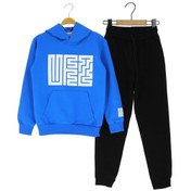 Resim Erkek Çocuk Eşofman Takımı Kapüşonlu Koyu Mavi 