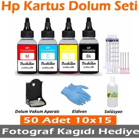 Resim Hp Tüm Model Yazıcılar Için Kartuş Dolum Seti (Fotoğraf Kağıdı Hediyeli) 