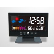 Resim Xindoker 8082t Sıcaklık-nem Ölçer Led Renkli Ekran Hava Durumu Alarm Saati, Usb İle Güneşışığı Ve Ev Kullanıma İdeal Siyah Takvim Saati 