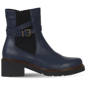 Resim Bueno Shoes Lacivert Deri Kadın Topuklu Bot 