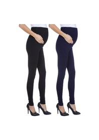 Resim Luvmabelly Myra8001 8009 Beli Ayarlanabilir Hamile Tayt Seti-lacivert - Siyah 