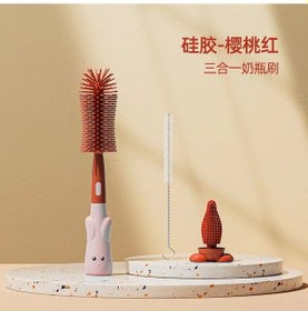 Resim Tenfowee Bebek Silikon Biberon Fırçası Seti - Pipet Ve Emzik Temizleme Fırçaları - Kırmızı - Toksiksiz, Dayanıklı Ve Kullanıma Kolay 