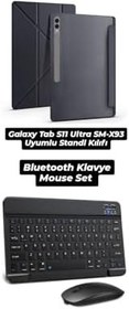 Resim Samsung Galaxy Tab S11 Ultra SM-X930 Tablet Kılıfı, Bluetooth Klavye ve Mouse Set, Standlı (SİYAH) 