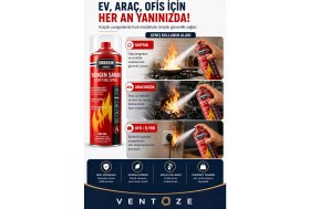 Resim Ventoze Yangın Söndürücü Sprey 500 ml Pratik Yangın Savar Araç Ev Ofis Tipi Köpüklü Yangın Tüpü 