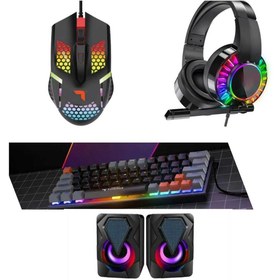 Resim Everest Grup Tk-06 Siyah Mekanik Blue Switch Rgb hoparlor Işıklı Kablolu Q Klavye 