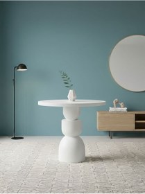 Resim Orbis Yuvarlak Ahşap Yemek Masası 100x100 Beyaz 