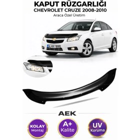 Resim AEK Modern Chevrolet Cruze 2009+ Araca Özel Üretim "4mm" Kaput Rüzgarlığı A+ (Pianoblack) 