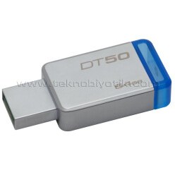 Resim KINGSTON 64GB USB 3.1 Gen1(USB3.0) DATATRAVELER 50 (METAL/MAVİ) DT50/64GB USB Bellek 