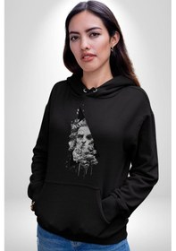 Resim Poseidon Felsefe Kadın Erkek Siyah Kapüşonlu Sweatshirt Hoodie Siyah 