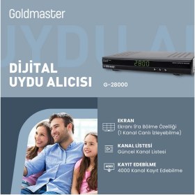 Resim Goldmaster G-28000 Dijital Uydu Alıcısı Yerli Üretim Gelişmiş Bağlantı ve Görüntü Özellikleri 