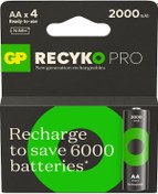 Resim GP ReCyko Pro GP210AAHCBEM-2G 2000 mAh AA Ni-MH Şarj Edilebilir Kalem Pil 4'lü 