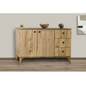 Resim 3 Kapılı 3 Çekmeceli Mini Çam Konsol Çam 