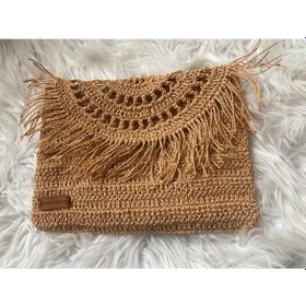 Resim Kağıt İp Cluch Çanta Taba 