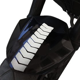Resim Ok Tasarımlı Reflektif Gri Çamurluk Kask Sticker 