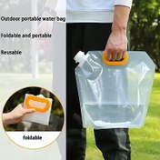 Resim 1 Adet Büyük Kapasiteli Katlanabilir Su Depolama Çantası - Dayanıklı PVC, Kamp, Yürüyüş ve Seyahat için Taşınabilir & Yeniden Kullanılabilir, Şeffaf ve Taşıması Kolay Saplı 