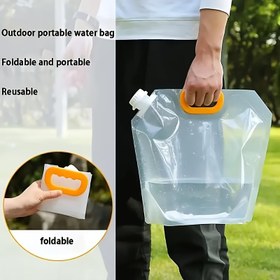 Resim 1 Adet Büyük Kapasiteli Katlanabilir Su Depolama Çantası - Dayanıklı PVC, Kamp, Yürüyüş ve Seyahat için Taşınabilir & Yeniden Kullanılabilir, Şeffaf ve Taşıması Kolay Saplı 